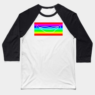 Rainbow Stripes Minimal Mouth Baseball T-Shirt